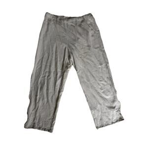 Oh My Gauze Beige Cream Pants Cutout Size 1 Small Elastic Waist Cotton Lagenlook